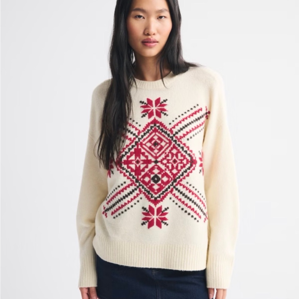 Abercrombie & Fitch Women's
Dad Fairisle Crew Sweater Large